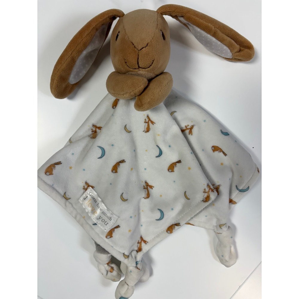 Guessβ How Much I Love You Nutbrown Hare Baby Security Blanket Lovey Bunny White